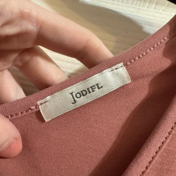 NWOT- JODIFL Women's Long Sleeve V-Neck Top - Dusty Rose - Picture 3 of 4
